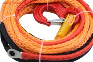 Durable Synthetic Winch Rope Extension with Black Protecting Sleeve