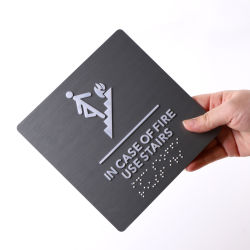 Custom Tactile Braille Sign Ada Compliant Raised Letter Door Plate Signage