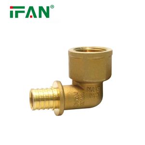 Ifan Color Customized BS En ISO 15875 Brass Pex Fittings 1/2" 3/4" Pex Pipe Fittings Female Thread Elbow Brass Pex Sliding Fittings