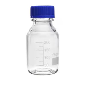 Laboratory Glass Borosilicate Reagent Bottle with Blue Screw Cap