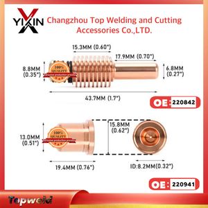 Top-Grade Plasma Cutting Nozzle 10-105A 220941 Electrode 220842 for Power Max 65, 85, 105