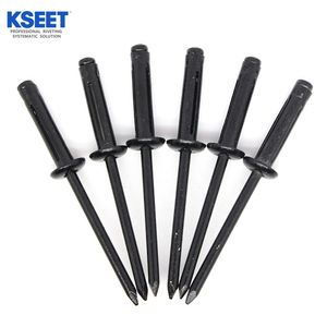 Black Aluminum Dome Head Tri-Lock Fold Bulb Tite Blind Rivets