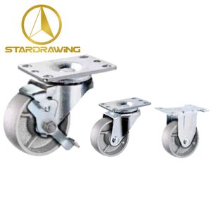 Stardrawing 3/4/5inch 75/100/125mm Industrial Cast Iron Wheel Caster