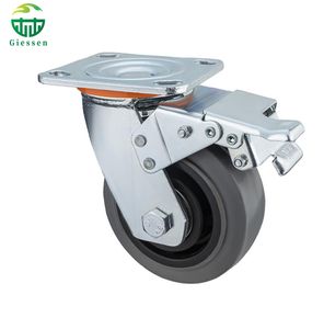 Custom Industrial Caster Silent Anti-Static Swivel Wheels with Brake 4/5/6/8 Inch