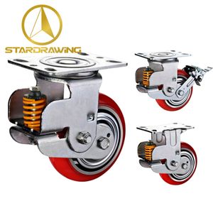 Stardrawing 5/6/8inch 125/150/200mm Industrial Spring Loaded Shock Absorbing Wheel Caster