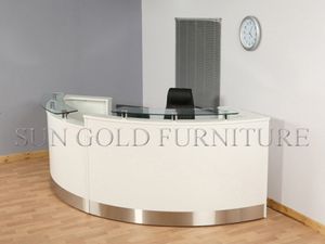 OEM Factory Customize White Round Shape Modern Office Reception Desk (SZ-QT005)