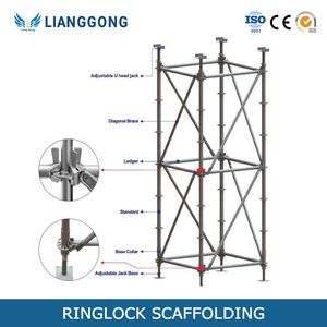 China Lianggong Formwork Adjustable Galvanized Ringlock Scaffolding for Building Concrete Construction