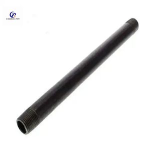 Black Carbon Steel Welded Seamless Bsp NPT Thread Pipe Nipple for Water Gas Oil