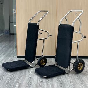 Stainless Steel Hotel Handtruck Luggage Trolley for 5 Star Hotel