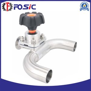 Stainless Steel 316 Sanitary Pharmaceutical Water Machinery 3 Way Tri Clamped U Type Diaphragm Valve
