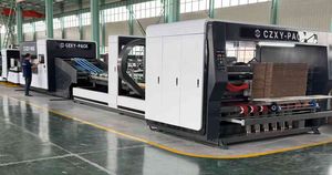 High Speed Automatic Carton Box Folder and Gluer Machine with Drop Down Stacker