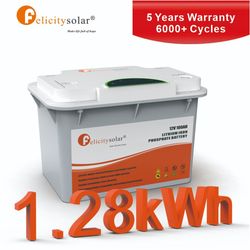 Felicitysolar Fla12100 12.8V 100ah LiFePO4 Battery 1.28kwh Solar Energy Storage Battery