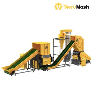 Waste Plastic HDPE LDPE PP Milk Bottle Flakes Crushing Washing Dewatering Recycling Machine