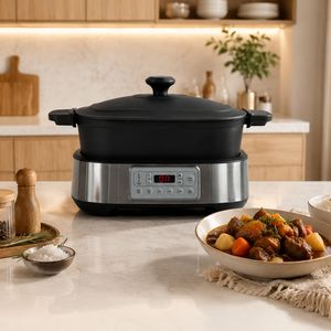 5.5L 1250W Multi Function Porridge Soup Electric Slow Cooker with Cast Iron Pot