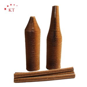 Factory Supply Black Honeycomb Padded Sleeve for Wine Bottles Kraft Paper Hex Wrap Protective Packaging
