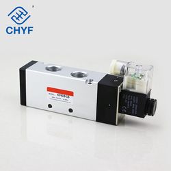 4V Series 4V410-15 Single Coil Big Size 1/2 Inch Electric 5/2 Way Pneumatic Air Solenoid Valve Cylinder Valve