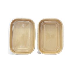 White Brown Eco-Friendly Food Package Rectangle Disposable Kraft Paper Bowl