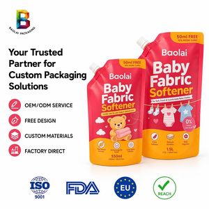 Custom Baby Fabric Softener Spout Pouch, Corner Spout Refill Doypack, Phthalate-Free Hypoallergenic Laundry Liquid Bag
