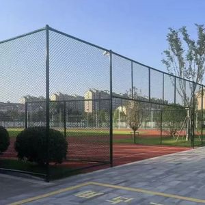 PVC Coated Low Carbon Steel Sports Field Chain Link Fence