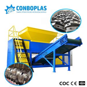 PVC PP PE ABS Pipe Wire Film Single Double Shaft Waste Plastic Shredder