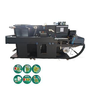 Code Barcode Label Printing Machine Digital Rotary Roll to Roll Sticker Label Paper Film Printing Laminating Slitting Die Cutting All in One Machine