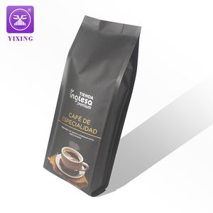 Aluminum Foil Plastic Food Packaging Coffee Quad Sealed Bag