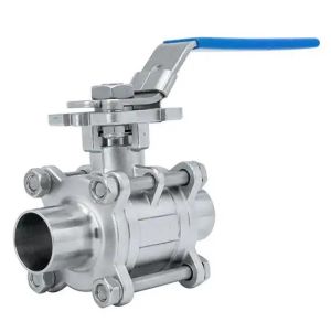 Premium Stainless Steel Three-Piece Sanitary Ball Valve with Ferrule