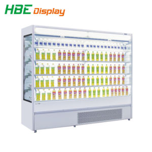 Supermarket Open Commercial Upright Beverage Chiller with LED Light