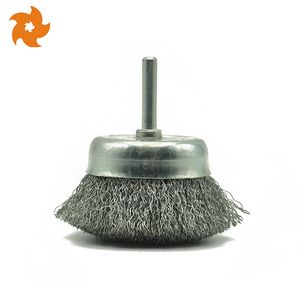 Heavy-Duty Crimped Steel Wire Cup Brush with Shank for Rust Removal