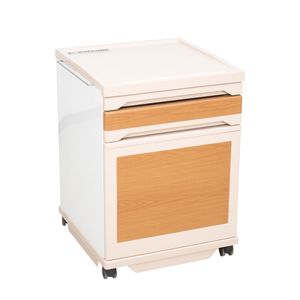 ABS Bedside Cabinet on Casters with Drawers and Door
