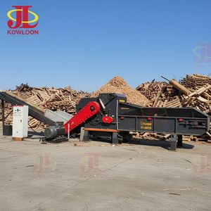 Industrial Wood Chipper Machine with Forced Feeding for Nailed Pallets and Timber Logs