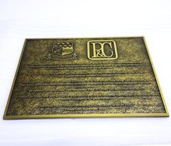 Customized Brass Embossed Plaque 3D Bronze Recessed Relief Sign