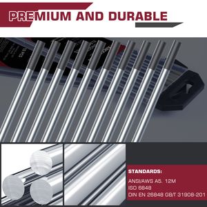 TIG Welding Electrode Tungsten Electrode Gray 1/16" for TIG Welding Available for AC/DC TIG