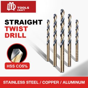 DIN338 HSS Twist Drill Bit Roll-Forged & AMP Polished Tin Coated