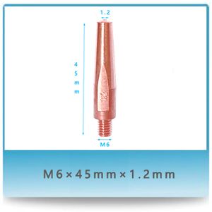 Conductive Nozzle M6*45*1.2 Conductive Nozzle Conducting Nozzle Welding Torch Consumables Welding Contact Tip Chrome-Zirconium Copper Contact Tip Crzrcu Nozzle