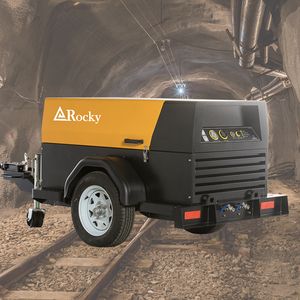 125cfm/3.5m3/Min Diesel Engine Screw Air Compressor Rky-3.5/7 for Construction Sites Mining
