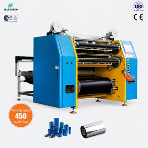 Barcode Ribbon Slitter with Automatic Leader and Trailer Table