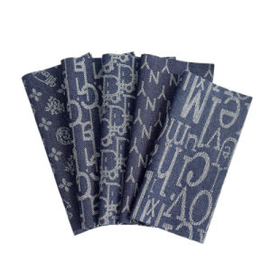 Brand Plaid Jacquard 100% Cotton Wash Denim Fabric Luggage Shoes Pants Fabric Wholesale