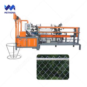 Manual Operated Double Wire Weave Netting Mesh Diamond Chain Link Fencing Make Machine