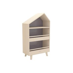 Innovative Rubber Wood Kids Furniture with Three Open Storage Levels