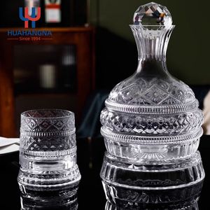 Lead-Free Crystal Glass Rotating Decanter Red Wine Decanter