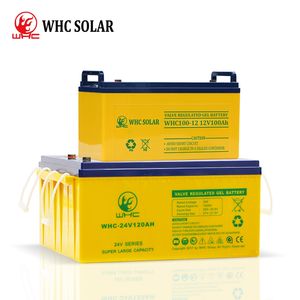 WHC 12V 100ah/150ah/200ah/250ah Rechargeable Deep-Cycle-Gel Storage Battery for Solar Panel/Water-Pump/Boat/Golf-Cart/Inverter/Power-Tool/UPS