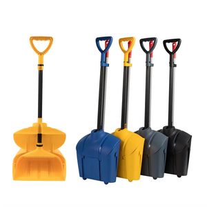 Commercial Plastic Dustpan Sets Angle Broom Set with Lid and Wheels