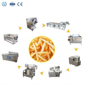 Automatic Potato Chips Making Machinery Frozen French Fries Production Line