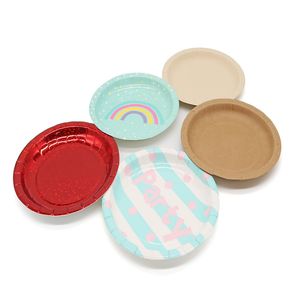Plastic Free Coating Restaurant Salad Natural Paper Oil and Water Resistant Family Party Biodegradable Food Plate