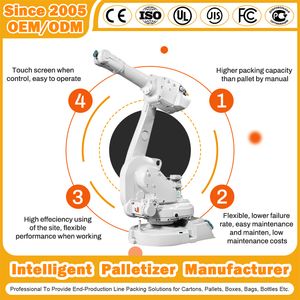 Automatic Robot Palletizer Manufacturerr Collaborative Robot Palletizer for Bags Cartons Box/Petrochemicals/Coal Chemicals/Natural Gas Chemicals/Acids