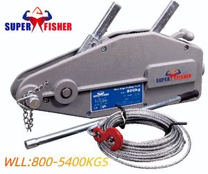 3200kgs Heavy Duty Manual Wire Rope Puller Hand Winch Pulley Crane Pulling Hoist Trifor Lever Sling Type Aluminum Housing with Cable