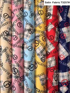 Brand Design Silk Spandex Satin Fabric 50d Polyester Printed for Women Dress
