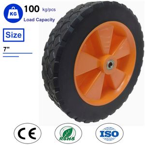 4 5 6 7 8 Inch Solid Rubber Plastic PP Replacement Tire Wheels for Toy Lawn Mower Golf Utility Folding Cart Wagon Spreader Tyre Dealers Orange
