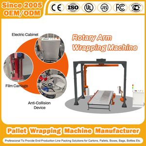Rocker Wrapping Machine Manufacturer Automatic Horizontal Flow Top Press Strapping Packer Carton Sealer/Erector Stretch Inline Rotary Arm Wrapping Machine